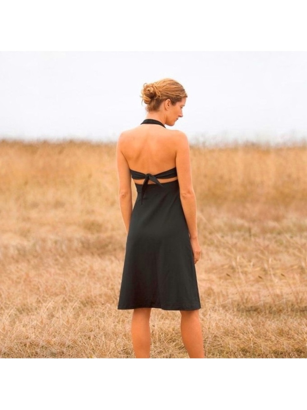 Patagonia Morning Glory Halter Dress Blue Women’s Medium Tie Back